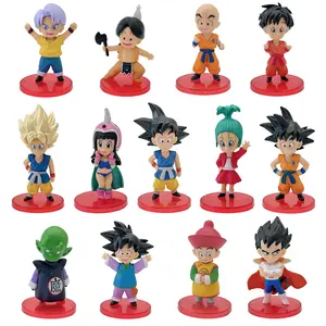 13 Pçs/lote 6-8cm Dragon Balls Figura Crianças Modelo Bonecas Goku Gohan Bulma Kiki Anime Decorações