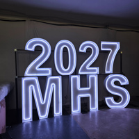 Chiffres lumineux LED personnalisés de 3, 4 et 5 pieds pour la décoration de fête de remise des diplômes 2027, location d'enseignes événementielles
