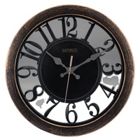 Horloge murale ronde en laiton vintage rétro squelette à quartz