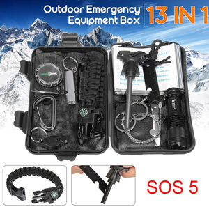 बाहरी गियर आपातकालीन किट 13 में 1 सो के पेशेवर जेब उत्तरजीविता गियर शिविर उपकरण प्राथमिक सहायता किट - Product Image 3