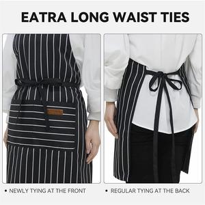 <span class=keywords><strong>Delantal</strong></span> de cuello a rayas estilo americano con 2 bolsillos, ropa de trabajo <span class=keywords><strong>para</strong></span> barbacoa, chef, cafetería y jardín, <span class=keywords><strong>para</strong></span> hombres y mujeres - Product Image 3