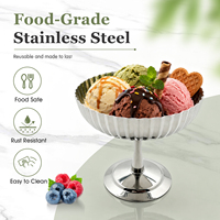 Gobelets à dessert en acier inoxydable écologiques classiques OEM/ODM pour restaurants, cafés, hôtels avec logo personnalisé