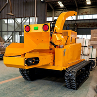 Broyeur de bûches diesel sur chenilles 6140 pour jardin, idéal pour la location en milieu forestier et terrain accidenté.