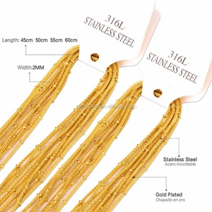 Chaînes de colliers serpent en acier inoxydable couleur or, bijoux de mode, prix de gros, en vrac - Product Image 3