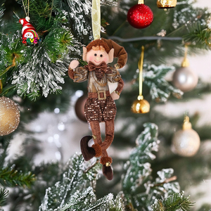 Zaves noël décor à la maison elfe brun <span class=keywords><strong>elfes</strong></span> garçon avec des chapeaux pointus chaussures mignon noël décor à la maison poupées en peluche paire - Product Image 1