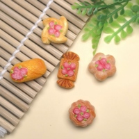 Cabochon plat en résine, motif fleur kawaii, gâteau, pain, simulation d'aliments, fournitures d'art, accessoires de décoration pour loisirs créatifs DIY