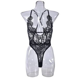 Lingerie, une pièce de lingerie sexy vendue sur AliExpress en Europe et en Amérique, avec des détails en dentelle, transparente, à col en V profond, et - Product Image 5