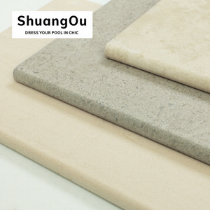 Gạch men cao cấp trong nhà ngoài trời với họa tiết Travertine kiểu Pháp, chống trơn, dùng lát xung quanh hồ bơi, khu vực spa — ảnh 1