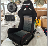 Vente directe usine Siège baquet Bride Low Max en suède, tissu tricoté et fibre de carbone pour simulateur de course, Rouge