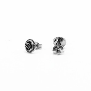 yunnique Titanium Steel Round <b>Stud</b> Earrings Letter Design Tai <b>Silver</b> Men Women Fashion Jewelry - Product Image 5