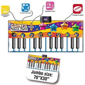 Tappetino Musicale Elettronico Gigante da 71 Pollici con 24 Tasti, Tastiera da Ballo Colorata per Bambini con Funzione di Riproduzione, Giocattolo Interattivo - Product Image 3