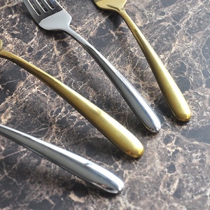 Set di posate in acciaio inossidabile per ristorante dell'hotel Set di posate in oro opaco e <span class=keywords><strong>argenteria</strong></span> - Product Image 3