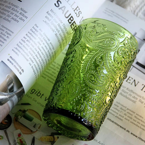 380ml Green Coloured <strong>Water</strong> <strong>Glass</strong> Tumblers Tall Drinking <strong>Glass</strong> Cup Highball <strong>Glasses</strong> - Product Image 1