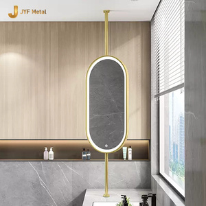 Miroir décoratif sur pied en acier inoxydable personnalisé C423 avec miroir rotatif pleine longueur pour hôtel - Product Image 5