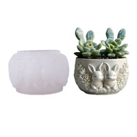 Dumo Vente en gros de tasses de gypse pour bougies de lapin, moules en silicone pour fournitures de bricolage, moules cylindriques pour pots de fleurs en béton et ciment