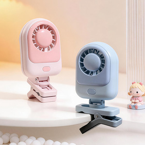 Portable <b>Mini</b> Clip On <b>Fan</b> <b>Usb</b> Rechargeable 2W DC Motor Button Control Hands Free Desk Use - Product Image 3