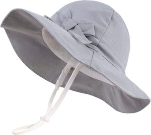 Bowknot Beach Chapeaux de protection solaire Chapeaux de seau réglables pour tout-petits enfants bébé et filles (Bowknot Rose Red) - Product Image 1