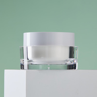 Pot cosmétique en acrylique à double paroi de 20 ml, 30 ml, 50 ml, pot à crème en plastique vide avec joints à tirette pour emballage de lotion et de soins de la peau
