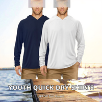 Vente en gros de chemises de pêche pour garçons à manches longues, personnalisées, imperméables, à séchage rapide, UPF 50+, taille plus, impression numérique, sweats à capuche pour adultes