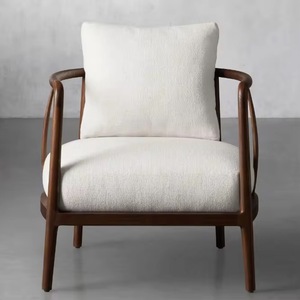 Poltrona Moderna e Semplice, Struttura in Legno Massello, Rivestimento in Tessuto, Perfetta per il Soggiorno Come Sedia Relax - Product Image 2