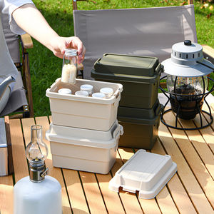 Caja de almacenamiento apilable para exteriores, impermeable, para acampar, senderismo, portador de carga, organizador de maletero de coche para cocinar, comestibles de viaje - Product Image 6