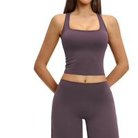 Débardeur de sport Zechuang en Spandex/Nylon brossé pour femme, coupe ajustée, séchage rapide, couleur unie, idéal pour la course et le yoga
