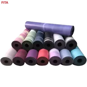 FITA 5mm टक्कर रंग कस्टम लोगो तह उच्च गुणवत्ता फिटनेस शरीर व्यायाम निविड़ अंधकार विरोधी पर्ची जिम संगमरमर पु रबर योग चटाई