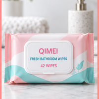 Lingettes de toilette fraîches OEM, 42 lingettes, couvercle rabattable, emballage souple, marque privée