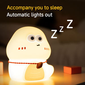 Colorful Cute Snake Silicone Night <b>Light</b> USB Charging Soft LED Tap Control Dimmable Kids Baby Bedroom Night <b>Lamp</b> - Product Image 4