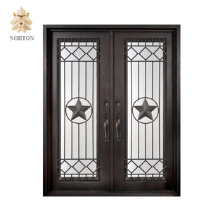 Modern Home Use Wrought Iron Entrance <strong>Door</strong> Beautiful Modern Cast Iron Gate Design NTIRG-004Y - Product Image 4