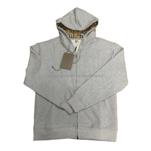 Sweat à Capuche Zippé Surdimensionné en Coton avec Logo Brodé de Marque de Mode en Gros pour Homme et Femme - Product Image 1