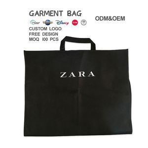 OEM/ODM sac à vêtements noir durable personnalisé avec votre logo sac fourre-tout réutilisable sac à main non tissé sac à vêtements pliable - Product Image 2