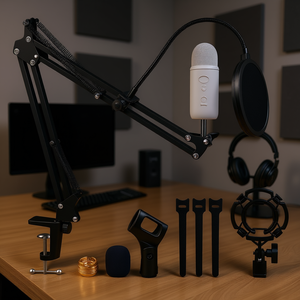 Db 5 Core Microphone Arm Stand Adjustable Suspension Boom Scissor Arm Mic Holder Pop Filter 3/8 5/8 Microphones <b>Accessories</b> - Product Image 2