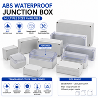 Boîtier de jonction étanche IP67 158x90x60mm en plastique ABS avec couvercle transparent en PC, type F2, pour projets électriques extérieurs