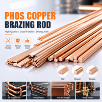 Batang Las Tembaga Qixing Phos BCuP-2 Logam Pengisi untuk Pengelasan Tembaga Aplikasi HVAC Refrigerasi 1.3*3.2*500mm