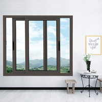 Ventana Corredera Moderna de Aluminio para Autobús con Vidrio Templado, Diseño de Rotura Térmica, Aislamiento Térmico