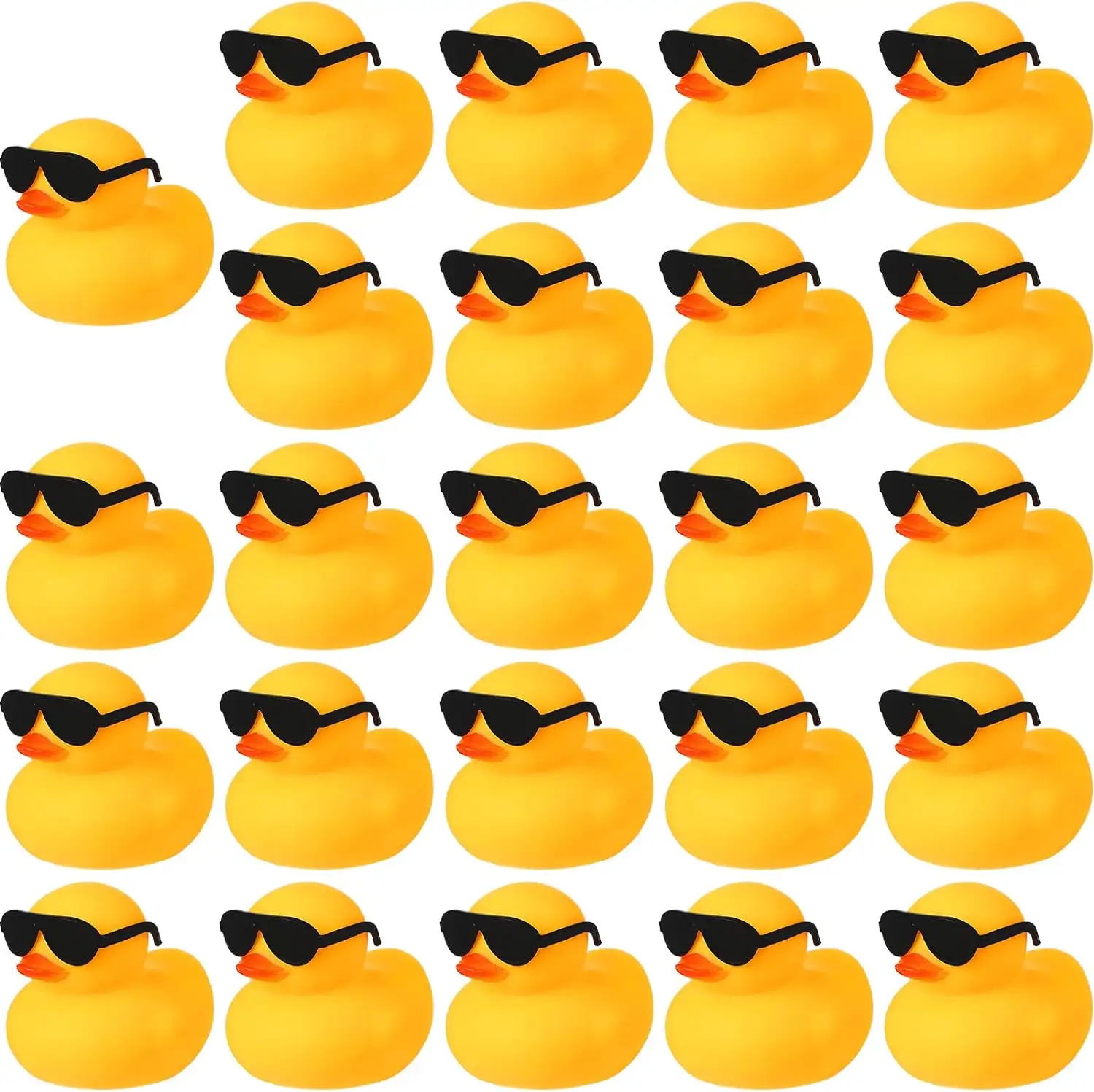 Rubber Ducks in Bulk Valentine Duck Bathtub Toys for Cruise Valentines Kids Classroom Mini Rubber Ducks with Sunglasses