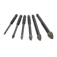 6 pièces Triangle foret ensemble tige hexagonale multifonctionnelle pour verre céramique carrelage marbre béton outil de forage