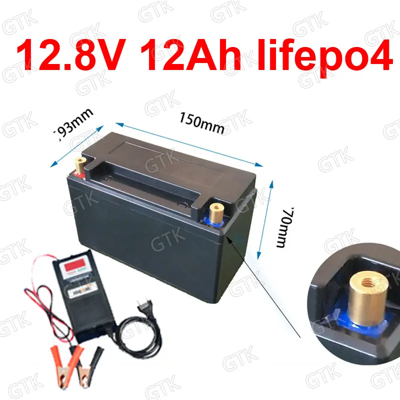 GTK lifepo4 12.8V 12V 12Ahリチウム電池ディープサイクルスケールに安全アクセス制御子供のおもちゃライト非常用電源