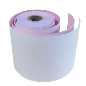 Fábrica personalizada 3 "X 95 pies 75mm * 75mm 3Ply NCR sin carbono papel de caja registradora blanco/amarillo/Rosa rollo de papel de recibo