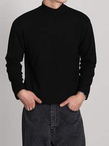 Suéter de medio <span class=keywords><strong>cuello</strong></span> <span class=keywords><strong>alto</strong></span> Suéter de fondo informal de otoño para <span class=keywords><strong>hombre</strong></span> para combinar con el interior - Product Image 2