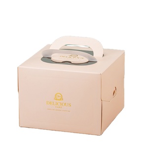 12 inch European bronzing portable transparent window birthday cake box baking box
