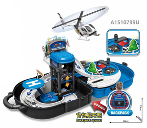 Sac à dos STEM KIDS CONSTRUCTION PARKING <span class=keywords><strong>LOT</strong></span> avec voiture et <span class=keywords><strong>avion</strong></span> en métal moulé sous pression, 37 pièces - Product Image 2