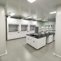 Armoire murale moderne pour laboratoire de chimie, banc latéral en acier, surface en polypropylène, étagère noire pour réactifs, pour hôpital, école, laboratoire pédagogique