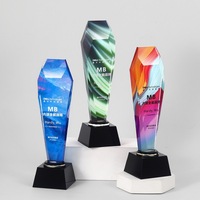 Nouveau trophée en cristal gravé avec impression couleur UV pour les récompenses honorifiques des compétitions et événements