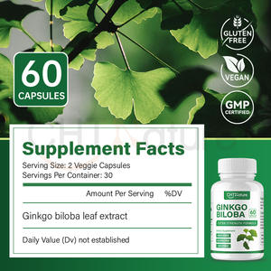 CHTNature OEM Extrait Naturel de <span class=keywords><strong>Gingko</strong></span> <span class=keywords><strong>Biloba</strong></span> Poudre 60 gélules/Bouteille <span class=keywords><strong>Gingko</strong></span> <span class=keywords><strong>Biloba</strong></span> Capsules - Product Image 3