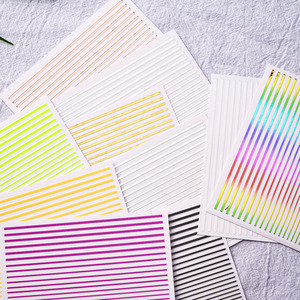 Pegatinas para decoración de <span class=keywords><strong>uñas</strong></span> con rayas de línea dorada/plateada, tira de Metal, deslizador de lujo, diseño autoadhesivo 3D, calcomanías para <span class=keywords><strong>uñas</strong></span>, decoración - Product Image 5