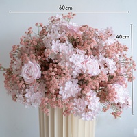 Magnifique Boule de Fleurs en Gypsophile Rose, Fausse en PE, pour Mariage, Décoration de Vitrine, Voitures, Cérémonies, Style Noël