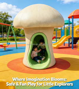 Casa de Juegos Infantil de Espuma con Diseño de Hongo, Equipo de Juego Interior para Niños Pequeños, Juguete para Trepar y Gatear para Cafeterías, Preescolares, Centros Comerciales y Fiestas - Product Image 2