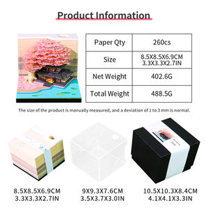 Vendita calda albero di Sakura <span class=keywords><strong>365</strong></span> giorni 2026 blocco per appunti personalizzato 3D carta artigianale Laser taglio calendario cubo per bambini - Product Image 6